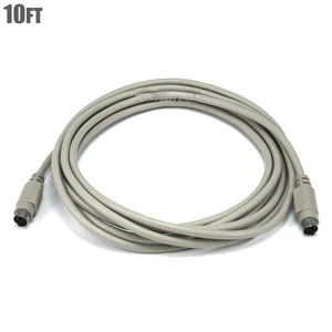 10FT PS/2 6 Pin Mini DIN MDIN6 Male to Male Keyboard Mouse Data Cable Cord 28AWG - Picture 1 of 2