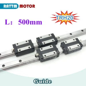 CNC Part 2 x Square Linear Guide Rail 400 500 800 1200mm TRH20 +4 pcs carriages - Bild 1 von 12