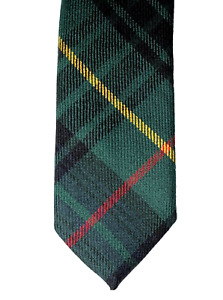 Tartan tie slim narrow pure wool plaid by Lochcarron of Scotland NEW dj