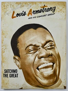 Louis Armstrong & His Concert Group Signed Program Satchmo New Orleans Auto - Picture 1 of 20