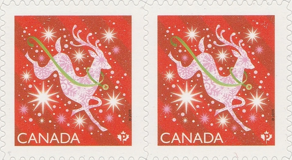 Canadá 3201 Navidad Brillante y Brillante Reno Porz Par MNH 2019 Foto 1 de 1