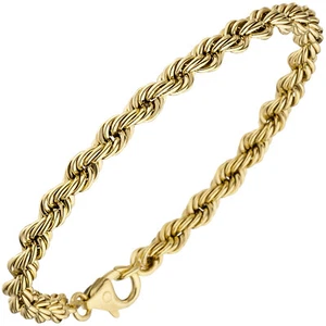 JOBO Kordelarmband 585 Gold Gelbgold 19 cm Armband Goldarmband Karabiner - Picture 1 of 4