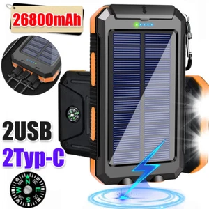 26800mAh Solar Power BankTragbar Externer Batterie Ladegerät für alle Handy DE - Zdjęcie 1 z 24