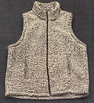 Chaleco Arizona de piel sintética para mujer talla XL cremallera completa negro y gris Sherpa Foto 1 de 4