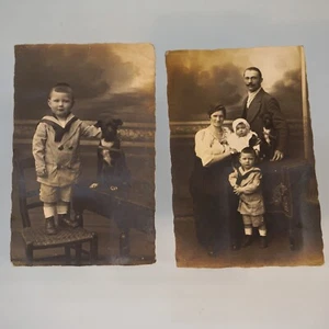 2 Antique Family Photo Cards Real Picture Photographs Germany - Picture 1 of 5