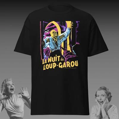 SUBCVLTURE SHOP Retro French Curse of the Werewolf Movie Poster Shirt Punk Horror Metal