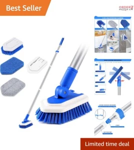 Shower Cleaning Brush Iron 50" Extendable 3-in-1 for Tub Tile Bathroom Scrub - Picture 1 of 8