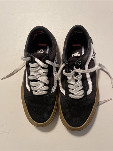 VANS scarpe da sneakers nere in pelle scamosciata per bambini taglia 7.