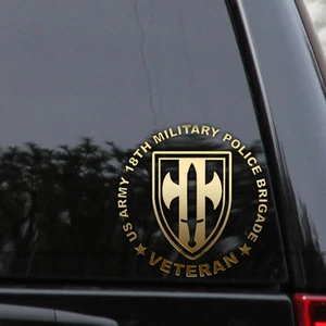US Army 18th Military Police Brigade Veteran Vinyl Decal Sticker - Picture 1 of 2