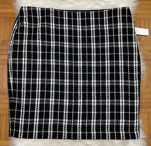 NWT Calvin Klein Tweed Pencil Skirt Black & White Plus Size 18W - Picture 1 of 5