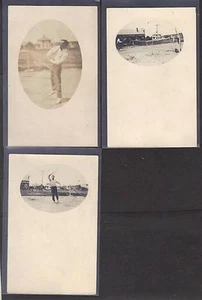 3 frühe Tennis Echtfoto Ansichtskarten ungelaufen Cyko Fotopapier - Bild 1 von 1