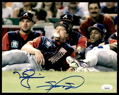 SAMMY SOSA MARK MCGWIRE DUAL SIGNED 8X10 PHOTO WITH JSA COA  - CUBS - CARDINALS - Image 1 of 2