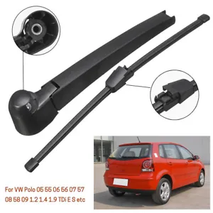 Rear Windscreen Wiper Arm + Blade Rear Replacement Kit For VW Polo (2002-2009) - Picture 1 of 10