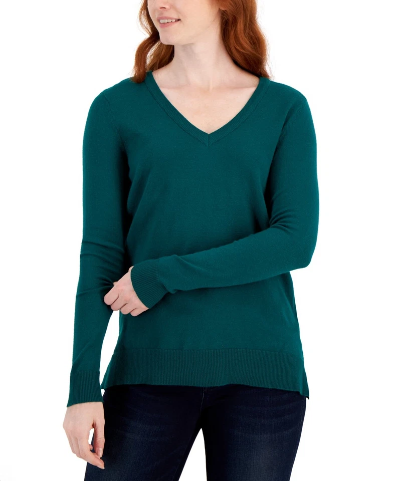 Aventurina manga larga cuello en V Style & Co para mujer talla pequeña Foto 1 de 1