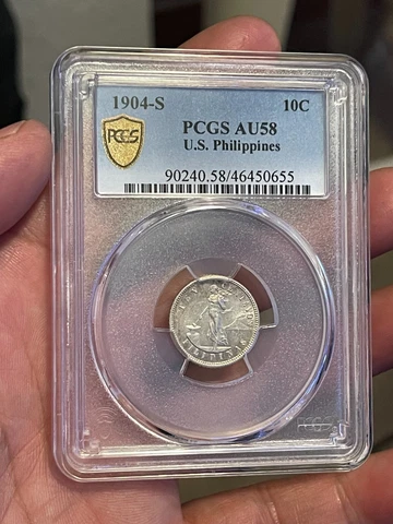 USA/Philippines 1904-S 10 Centavos Silver Coin #17 Cover