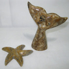 Hand Carved Stone/Marble Whale Tail & Star Fish made in Ecuador. Paper Weight.
