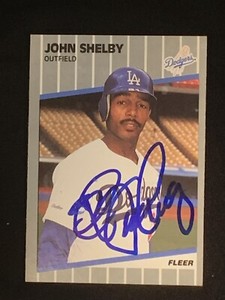 John Shelby Los Angeles Dodgers Signed Auto 1989 Fleer Card #73 ~ COA