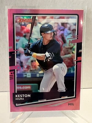 Keston Hiura 2020 Panini Donruss Pink Parallel Milwaukee Brewers - Image 1 of 2