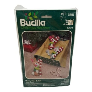 Vintage Bucilla Christmas Heirloom Candy Cane Cuties Ornaments #82005 New - Picture 1 of 2