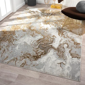 Marble Swirl Abstract Area Rug, Gray 5X7 - Picture 1 of 7