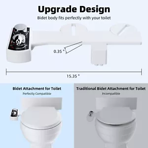 Hot and Cold Water Spray Non-Electric Dual Nozzle, Bidet Attachment for Toilet - Picture 1 of 7