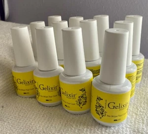 12 Pcs Gelixir Soak Off Gel TOP COAT No Clean 15 ml 0.5 oz - Picture 1 of 1