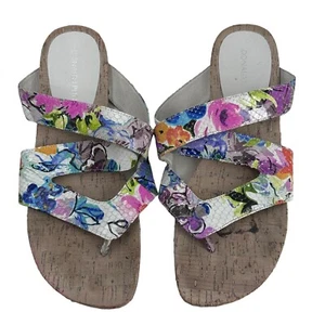 Donald J. Pliner Womens Size 8.5 M Flip Floral Snake-Embossed Sandal - Picture 1 of 8