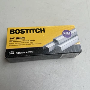 Bostitch B8 PowerCrown Premium Staples 1/4" Leg Length 5000/Box STCRP211514 - Picture 1 of 2