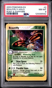 2003 Pokemon Ex Ruby & Sapphire #2 Beautifly Holo Ruby & Sapphire PSA 8 NM-MT - Picture 1 of 2