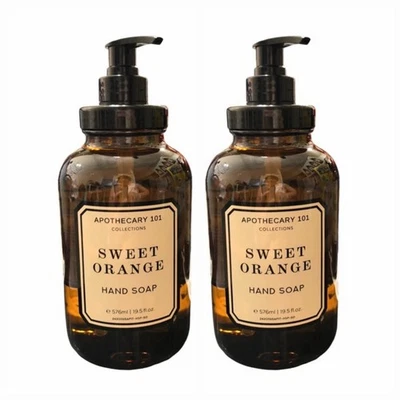 Apotheker Süße Orange Handseife 2x 576ml Glasflasche Heim Körper Co - Bild 1 von 3