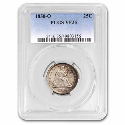 1850-O Liberty Seated Quarter VF-35 PCGS - Image 1 of 3