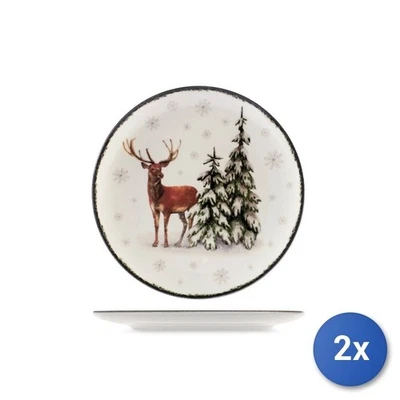 2x H&H Services 18 Pièces Table Wild Spirits En Grès Décoré - Photo 1/4