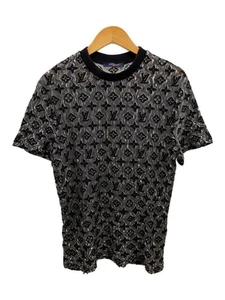 LOUIS VUITTON T Shirt Monogram See-through M Cotton BLK Total Pattern RM222 - Picture 1 of 9