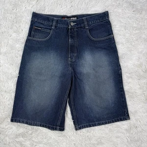 Y2K SouthPole pantaloncini larghi uomo 34 blu sbiaditi pantaloncini vintage hip hop skater etichetta rossa - Foto 1 di 9