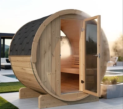 SaunaLife E6W - Sauna de barril para 3 personas - Serie Ergo - NUEVO Foto 1 de 4