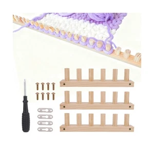 3pcs Chunky Knitting Blanket Loom Foldable, 35.4 Inch Thick Wooden Chunky Yar... - Picture 1 of 7
