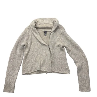 Suéter Cárdigan Cuello Chal Eileen Fisher S Hilo Italiano Cachemira Angora Beige Foto 1 de 4