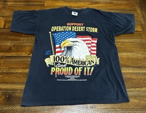 Vintage Operation Desert Storm Shirt Mens Large Support Our Troops Made USA 90s - Picture 1 of 9