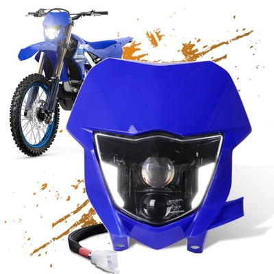 LED Headlight High/Low DRL For Yamaha WR450F WR250F 2013-2024 Blue Fairing Cover - Image 1 of 4