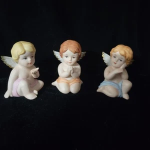 Set Of 3 VTG Homco Heavenly Cherubs # 1430 - Picture 1 of 6