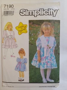 Vestido Niñas 2 4 6 6X Simplicity 7190 Patrón de Costura Corte De Colección Cielo Volantes Fiesta - Imagen 1 de 10