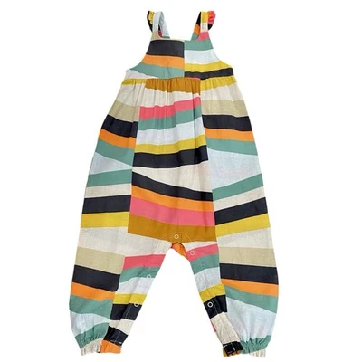 NUEVO Mono Mameluco a Rayas Mezcla Lino Geométrico Colección Tea 18-24m Foto 1 de 4