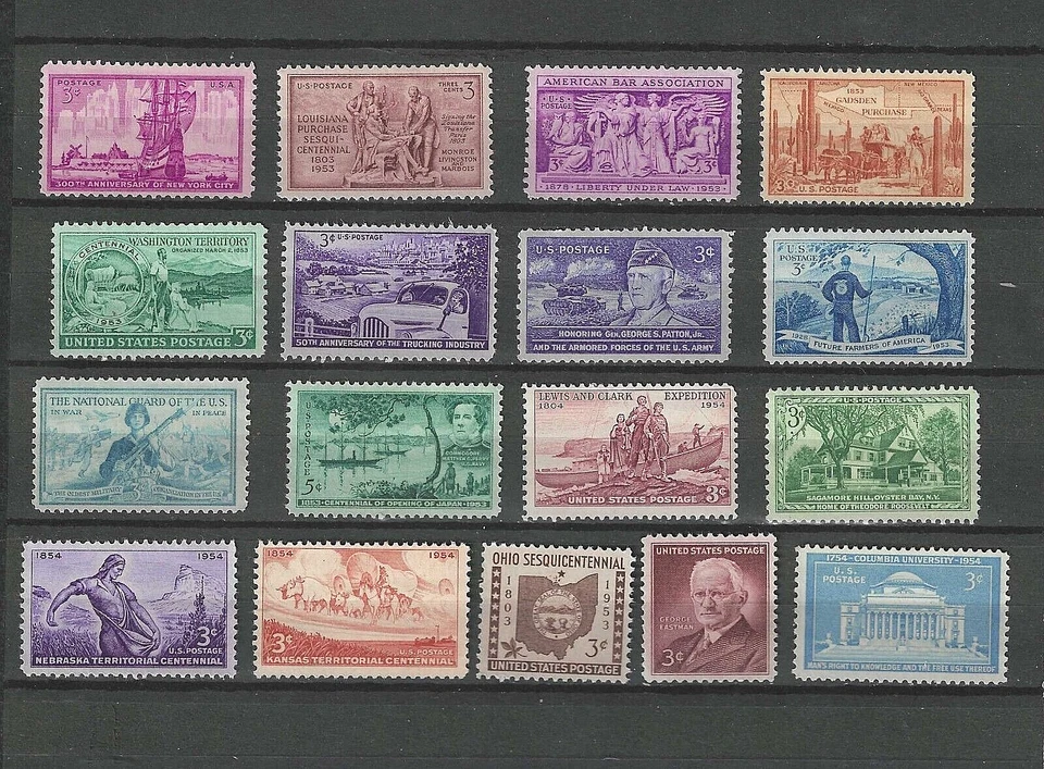 1953-1954 Full Year Set of US Commemorative Stamps SC# 1017-29, 1060-63  MINT NH - Image 1 of 2