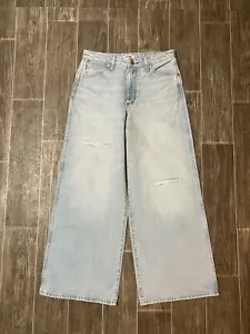 Wrangler Womens Worldwide 661 High Rise Wide Leg Jeans Distressed 27x28 NWT - Picture 1 of 4