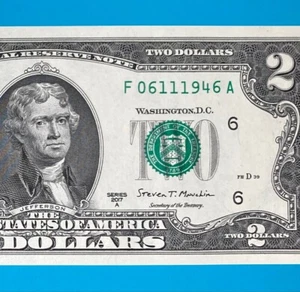 June 11, 1946 / 6 November 1946 (F 06111946 A) BIRTHDAY $2 Two Dollar Bill *UNC* - Picture 1 of 4