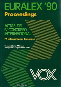 Euralex '90: Proceedings of the 4th International Congress, Benalmádena 1990 - Bild 1 von 1