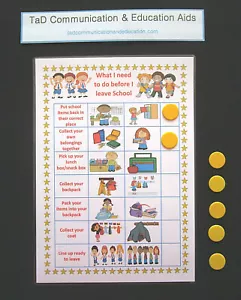 WHAT TO DO BEFORE I LEAVE FOR HOME CHART - Autism PECS SEN ADHD Visual Aid  - Picture 1 of 32