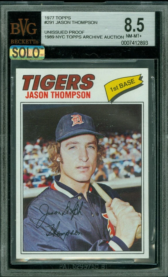 1977 TOPPS LOA # 291 JASON THOMSON PROOF PAIR BGS 8.5 MAC SOLO FINEST $500 PAIR* - Image 1 of 4