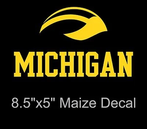 Large Michigan Wolverines Winged Helmet Maize Vinyl Decal/Sticker - 8.5 x 5 - UM - Picture 1 of 3