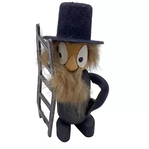 VTG wooden Chimney sweep figure Swiss Switzerland black small figurine - Picture 1 of 6